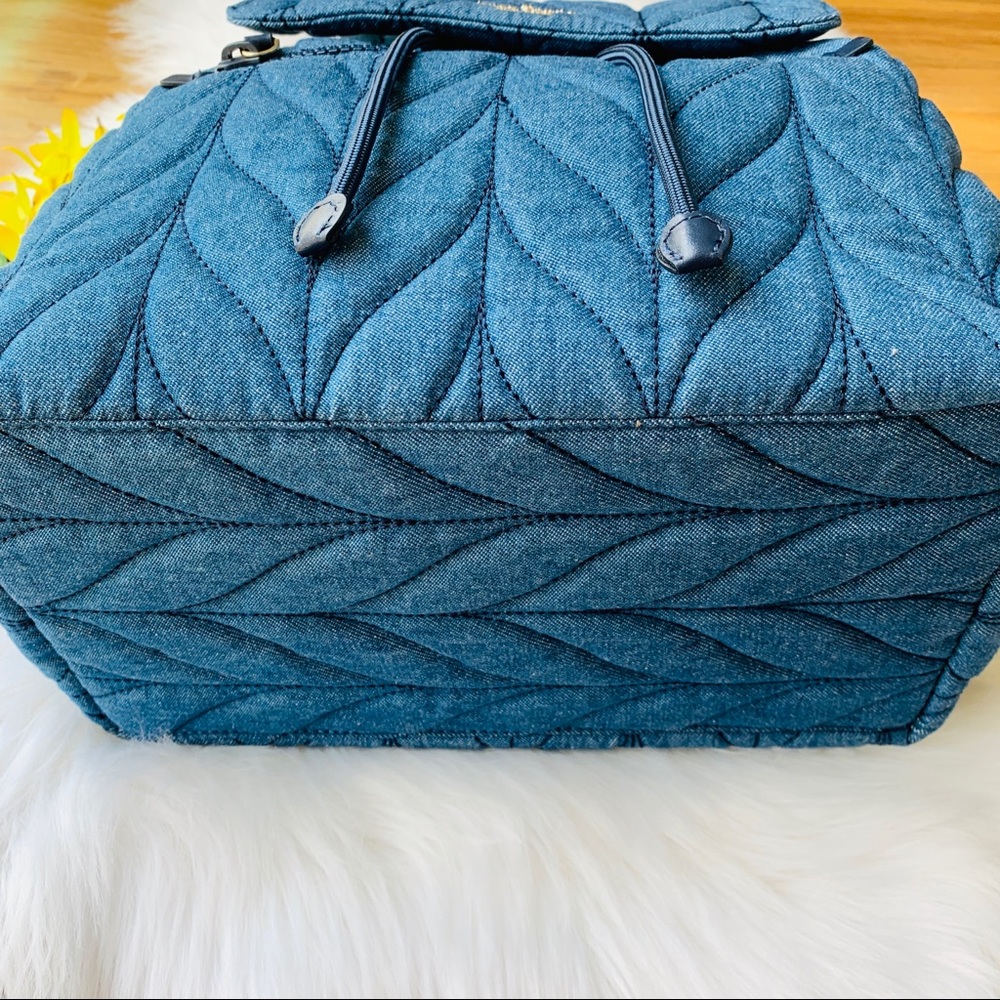 KATE SPADE ELLIE LARGE FLAP BACKPACK DENIM QUILTED - Picture 4 of 8